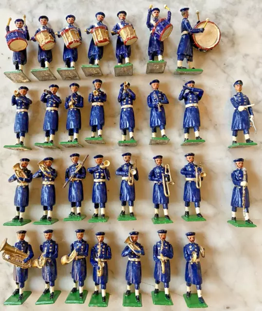 Sailors' Military Band With Blue Overcoats, 30 Pieces, No Britains Nor Cbg
