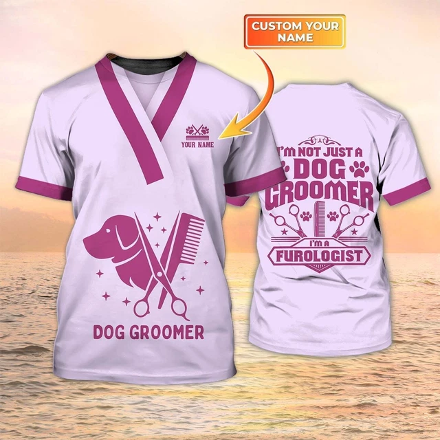 Personalized Name Dog Groomer Shirt I Am A Furologist Pet Grooming Shirts_7751