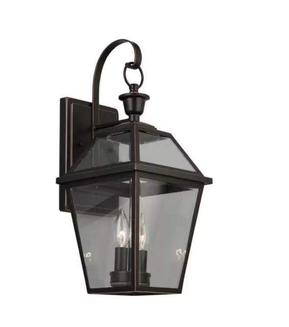 Home Decorators French Quarter Gas Style 2-Light Outdoor Wall Lantern Sconce NEW
