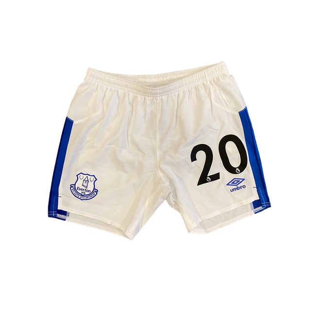 Pantaloncini da calcio Everton per bambini (taglia 11-12y) Umbro bianchi casa n. 20 - nuovi