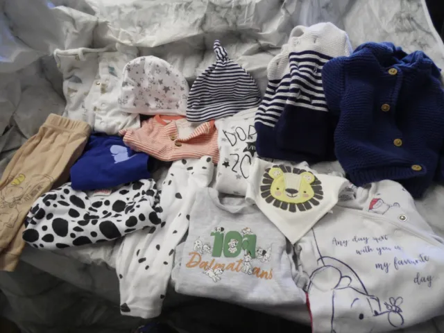baby clothes bundle 0 - 3 months 14 items jackets hats all in ones leggings etc