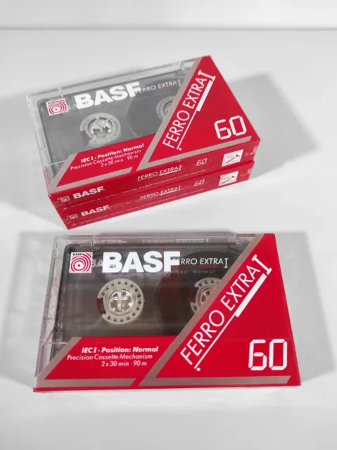 3 x BASF Ferro  Extra I 60 Audio Cassette Tape Sealed 1991 Made in Germany