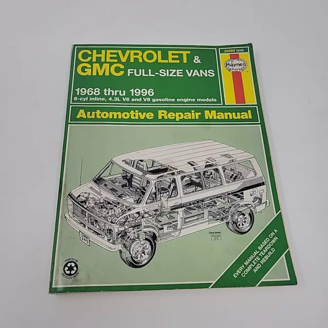 1968-1996 Chevrolet GMC Full-size Vans Haynes Repair Auto Mechanics Manual 24080