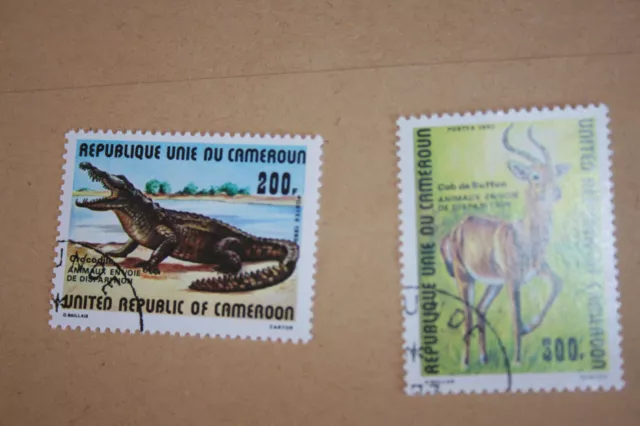 PM 247 Briefmarken gestempelt Kamerun Krokodil Antilope