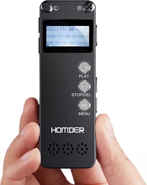 Digital Voice Recorder Homder USB Professional Dictaphone Voice Recorder Black