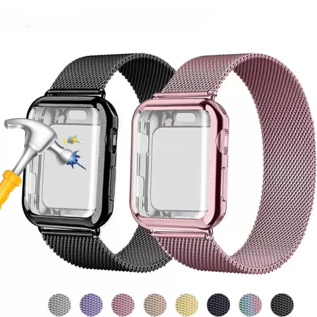 Magnet Metal Strap Case For Apple Watch Series 9 8 7 6 5 4 SE 2 40/44/41/45/49mm