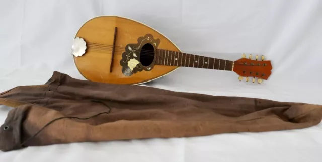 Rundbauch Zupfinstrument alte MARCELLI Mandoline 60 cm