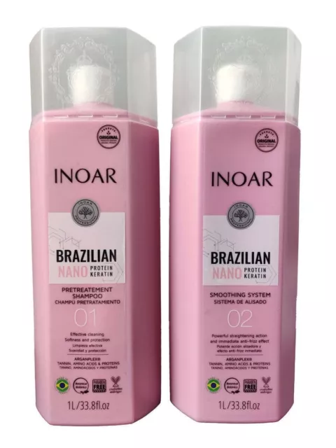 Kit 2*100ml INOAR Brésilien Nano Protein Keratin Lissage Set