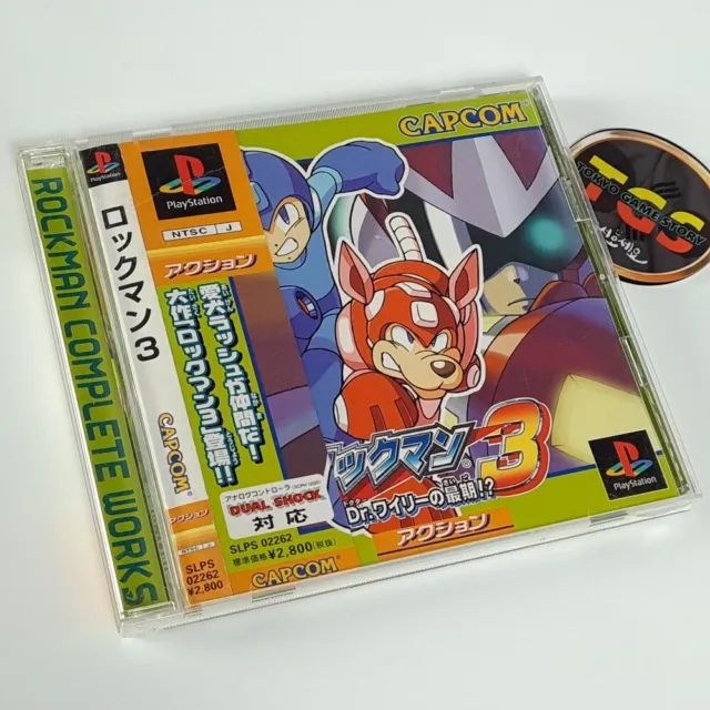 Rockman 3 Wth Spincard PS1 Japan Game PLAYSTATION 1 Megaman Mega Man Capcom 1999