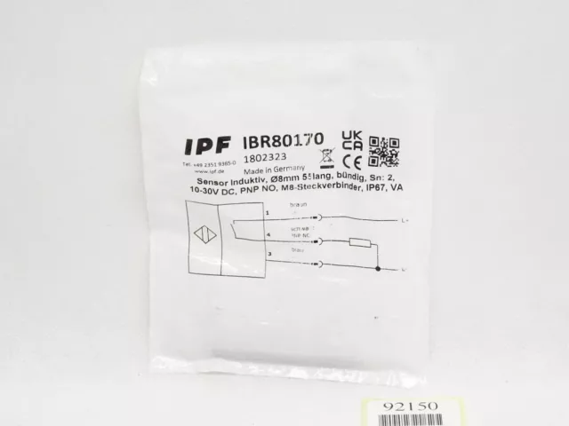 Ipf Electronique Capteur Inductive IBR80170 / Neuf Emballage D'Origine