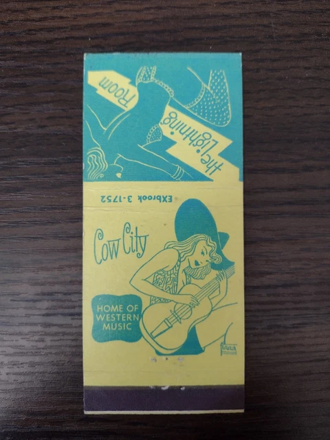 Vintage Cow City Country Music Matchcover Santa Monica