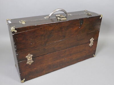 Antique Wooden Carpenters Toolbox Vintage Suitcase Storage Chest