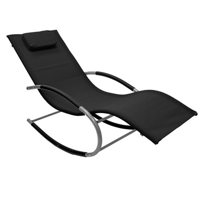 Blumfeldt Sdraio Giardino Lettino Dondolo Sauna Piscina Prendi Sole Terrazza Balcone Nero 
