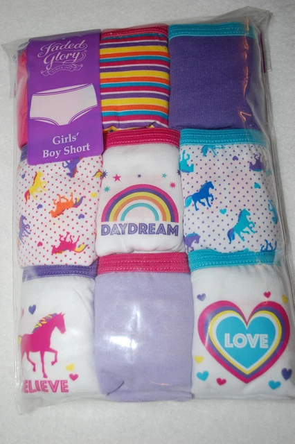 Girls Panties 9 PAIR BOYSHORTS Pink Turquoise White HORSES HEARTS RAINBOW Sz 4 Girls Panties 9 PAIR BOYSHORTS Pink Turquoise White HORSES HEARTS RAINBOW Sz 4