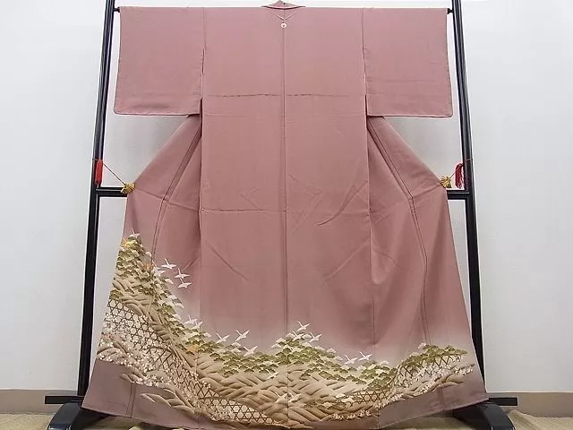 Iro Tomesode Montsuki Kimono   Piece Embroidery, Tachinami Fly