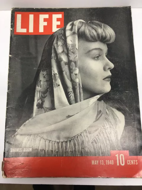 LIFE MAGAZINE MAY 13 TH 1940 SHAWLS AGAIN ERNETTE MUESELER Free Shipping