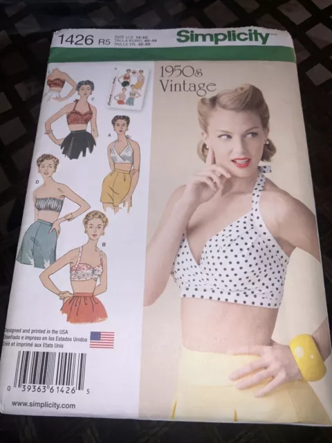 WOMEN RETRO VINTAGE 1950's Bra Top Halter Sewing Pattern 1426 Size 14-22  New #i $8.50 - PicClick