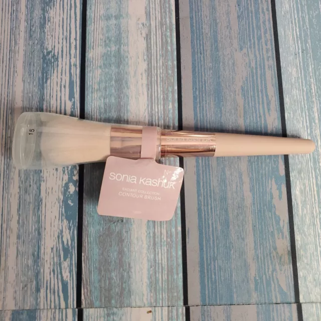 NEW Sonia Kashuk Tools Radiant Contour Brush No 15 W/ Plastic Brush Cover Case