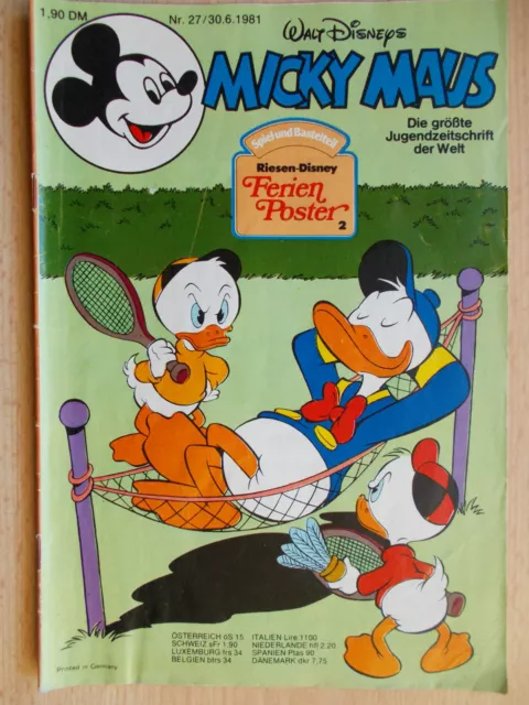 Comics , Micky Maus Hefte, Nr. 27  / Jahrgang 1981 , Walt Disneys , Ehapa