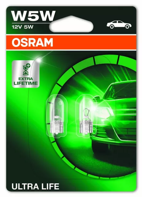 2x W5W OSRAM Autolampe 5 Watt 12V 5W Birne Glühlampe Lampe Leuchte Ultra Life