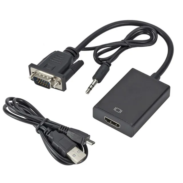 Adapter HDTV 1080P Male to Female Converter VGA to HDMI Audio Video Cable