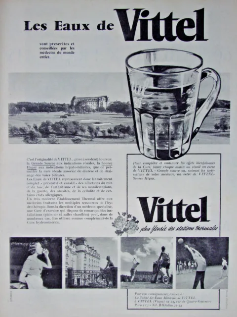 1955 Press Advertisement Les Eaux De Vittel Prescribed By Doctors - Thermal