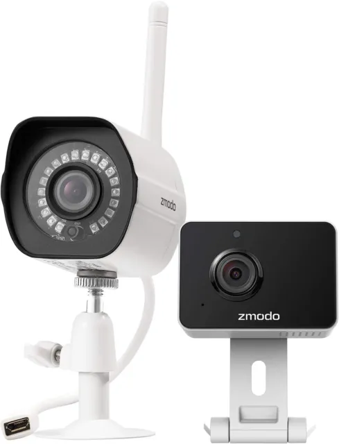 Zmodo Cameras Indoor & Outdoor Camera Bundle, 1080p HD Two-Way Talk Night Vision