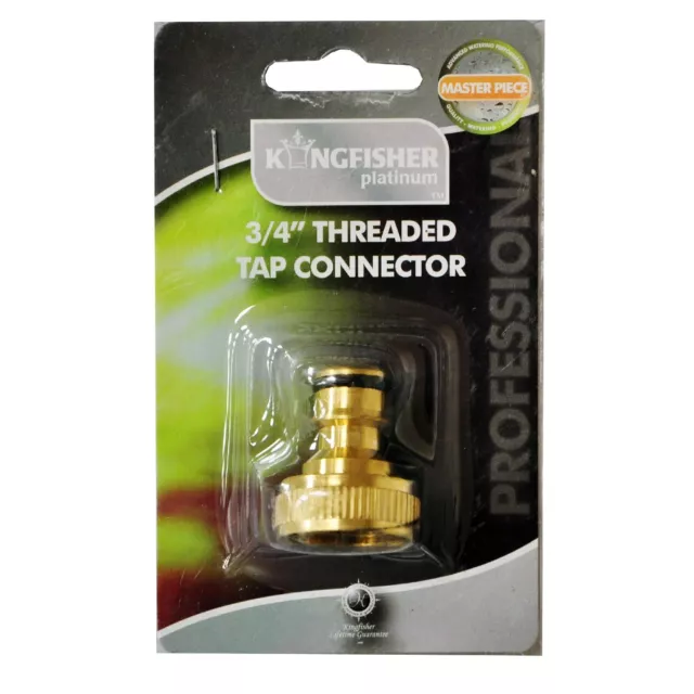 Kingfisher Pro Platinum High Quality Brass Threaded Tap Connector Hose Fitting 3