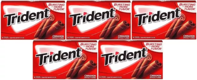5x Trident Cannelle Arôme sans Sucre Gomme Avec Xylitol Américain Sucreries
