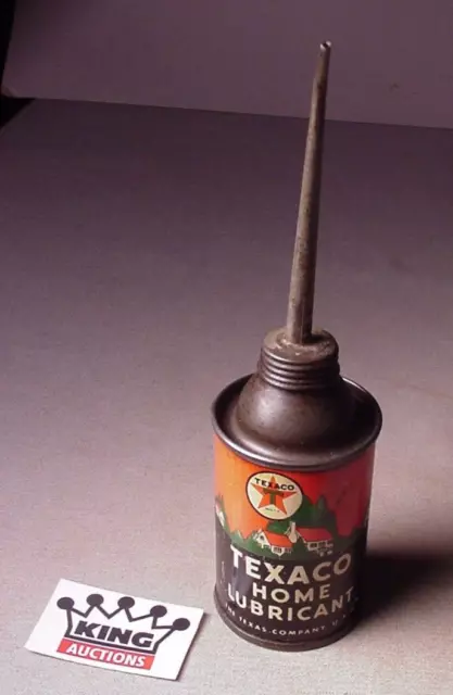 Vintage Texaco mini Oiler Oil Can Long spout metal 1950's