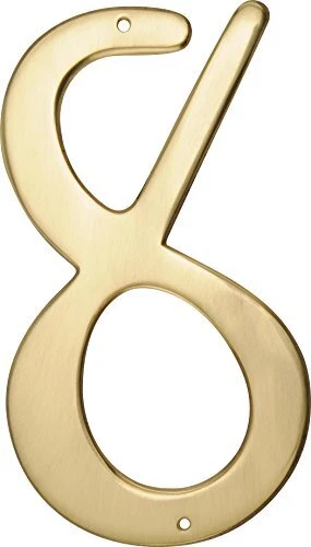 847050 4-Inch Nail-On Traditional Solid Brass House Number 8