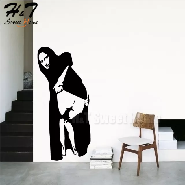 Funny Spoof Mona Lisa Mooning Street Art Wall Sticker Graffiti Mural Decor Decal