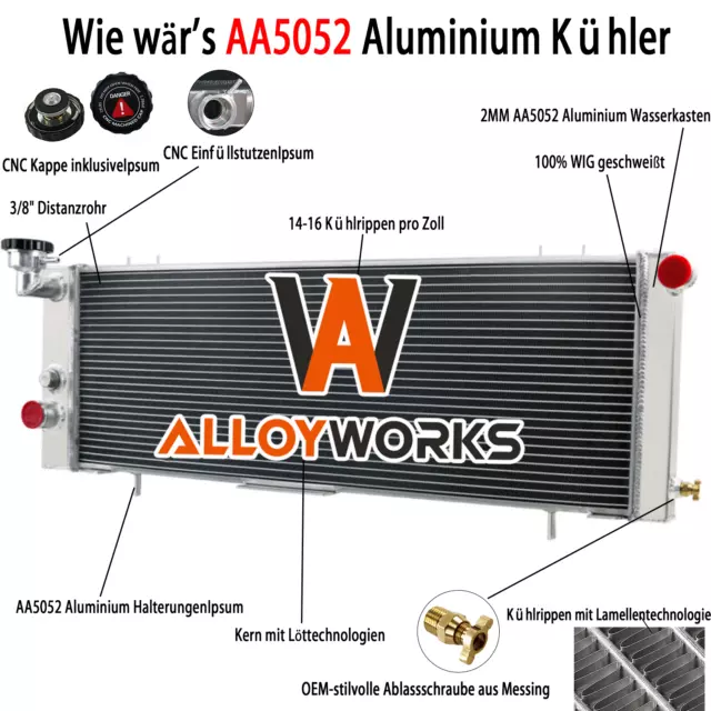 Aluminium Wasserkühler Für Jeep Cherokee XJ 4,0L 1988-2001 2,5i 4x4 1984-2001