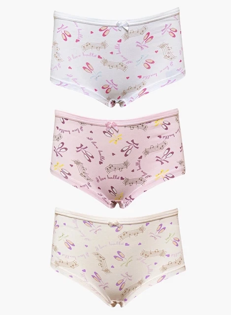 BAYKAR Girls 3 Pack Brief Shortie Soft Turkish Cotton Size 9-10 Yrs New NWT
