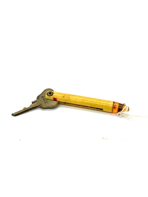Vtg Super Unique Hinged Two-Piece Folding Pocket Door Pen Key