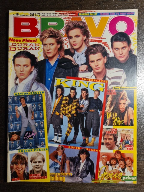 BRAVO 16/1985 Heft Komplett - Spandau Ballet, KISS, Nena, Modern Talking - Top!