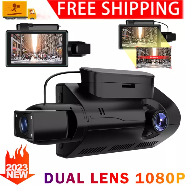 HD 1080P Dual Lens 3''Car DVR Vehicle Video G-Sensor Dash Cam Recorder Camera AU