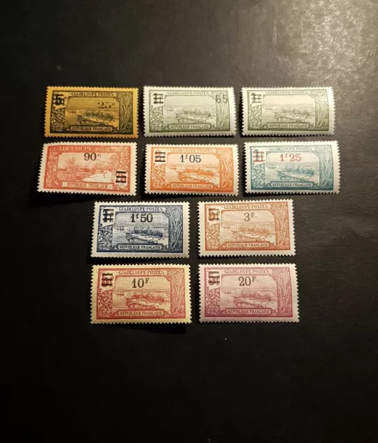 Timbre France Colonie Guadeloupe N°89/98 Neuf ** Luxe Mnh 1924 Cote 71€