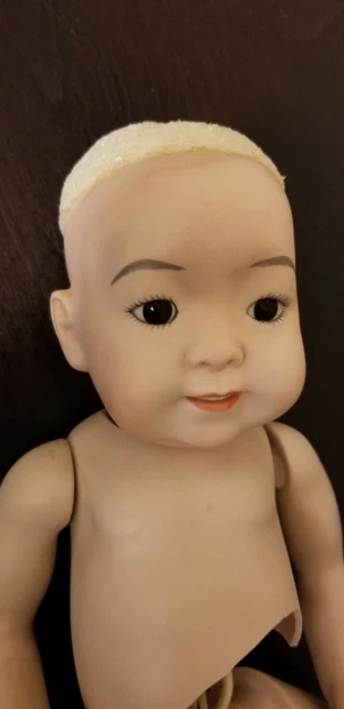 Porcelain JDK #243 Repro 14" Asian Girl Doll Arms legs head *body broken*