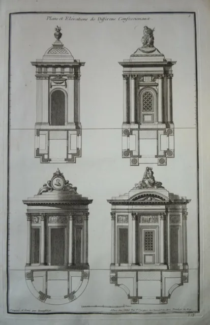 J.F de NEUFFORGE (1714-1791) GRAVURE XVIII ARCHITECTURE NEOCLASSIQUE LOUIS XVI v