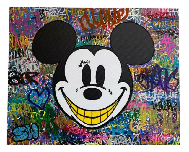 Mickey Mouse Graffiti Street Artist CANVAS Wall Art, Disney Art Decor, Kids  Room