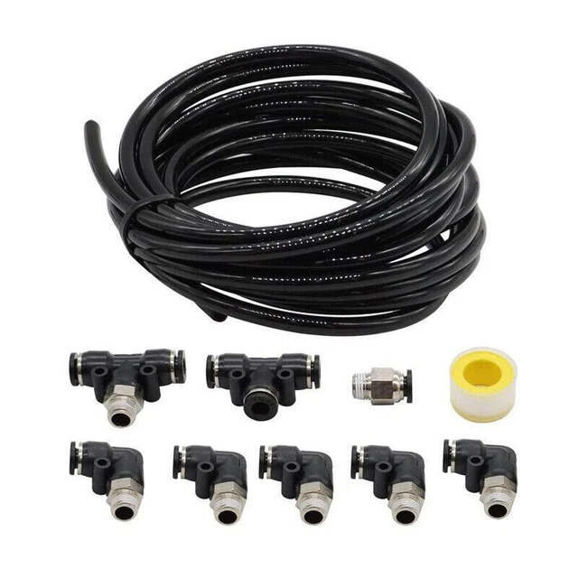 Car Vacuum PU Tubing Push Lock Fittings Set 1/8" NPT to 1/4" Tubing Turbocharged