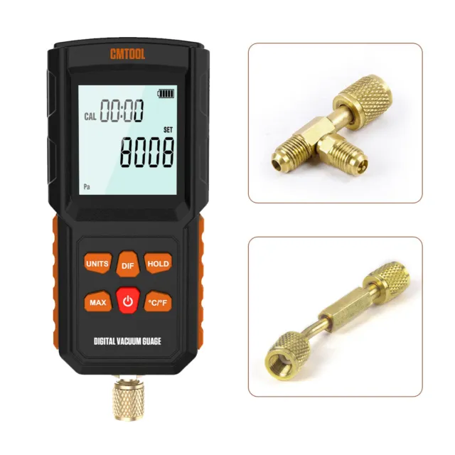 Digital Micron Manometer Air Pressure Gauge HVAC Gas Tester Meter LCD Display