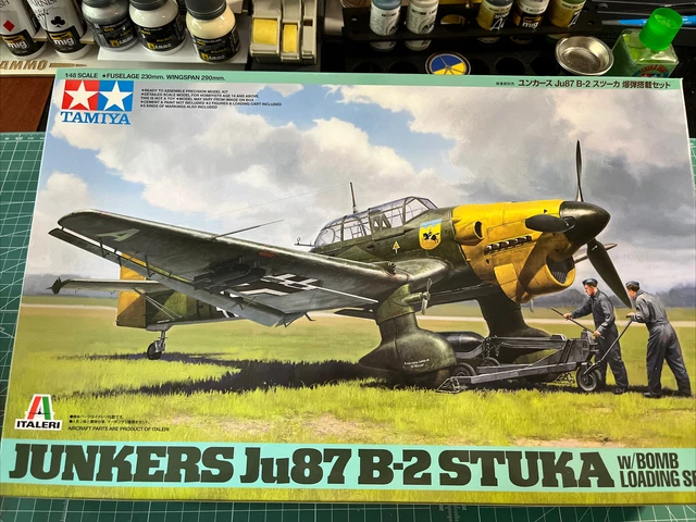 Tamiya 1/48 aircraft model kit, Junkers JU-87 B-2 "Stuka" With Canopy Mask.