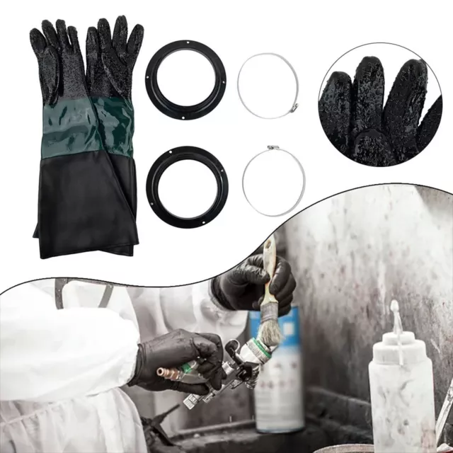 SAND BLAST CABINET Gloves with Particle Surface Enhanced Grip for ...