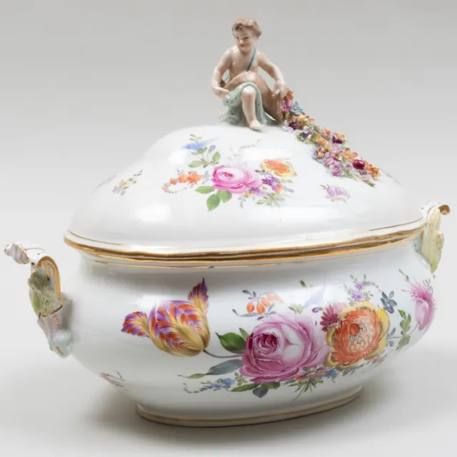 Meissen 18th Century Marcolini Porcelain Large Soup Tureen 11.5" x 14" x 8.5" 2