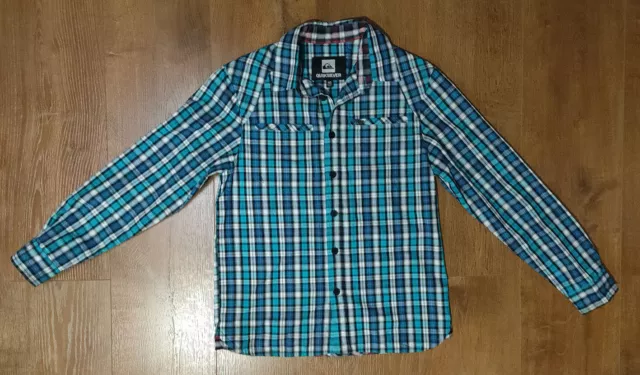 Quiksilver Blue Check Boys Shirt Size 10