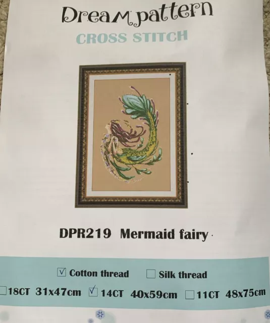 Mermaid Sealife Fairy Fantasy Counted Cross Stitch Kit