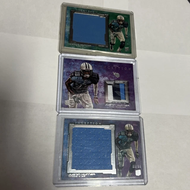 2013 Topps Inception Jumbo Relics LOT Justin Hunter #RJR-JH RP-JH Rookie RC