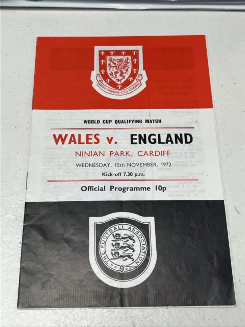 1972 Wales vs England Programme